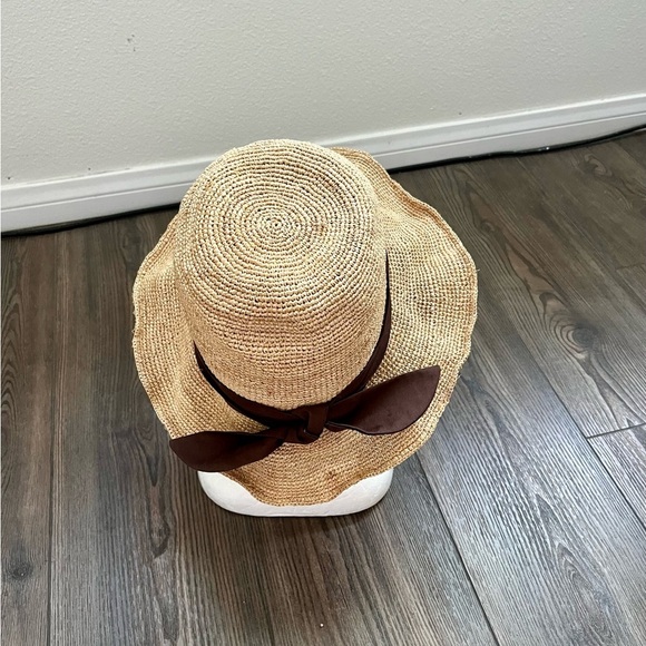 Raffia Sun Hat with Brown Band main image 5